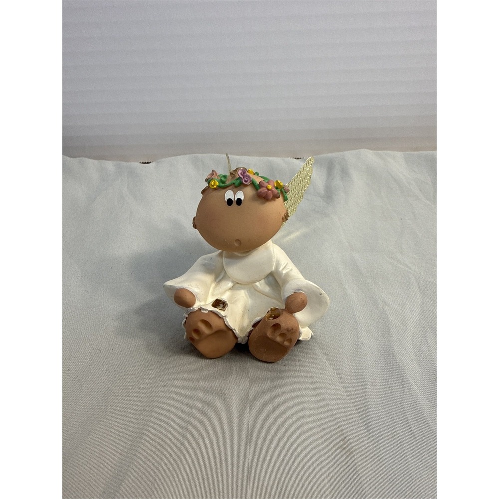 Vintage Russ Berrie Angel Cheeks Figurine Kirk's Kritters As-Is Missing Prop